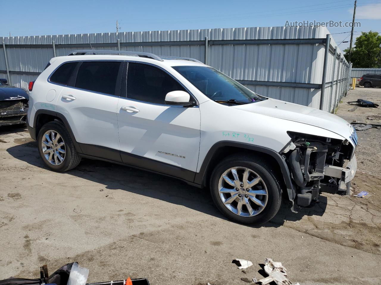 2015 Jeep Cherokee Limited White vin: 1C4PJMDS3FW593776