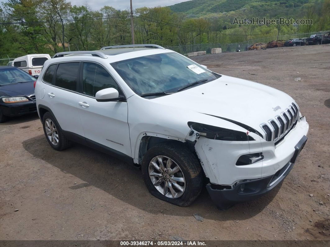 2014 Jeep Cherokee Limited White vin: 1C4PJMDS4EW173541