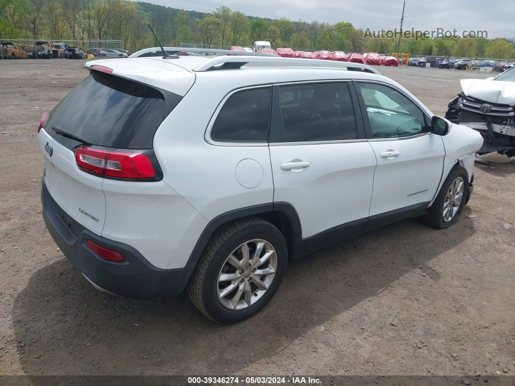 2014 Jeep Cherokee Limited White vin: 1C4PJMDS4EW173541