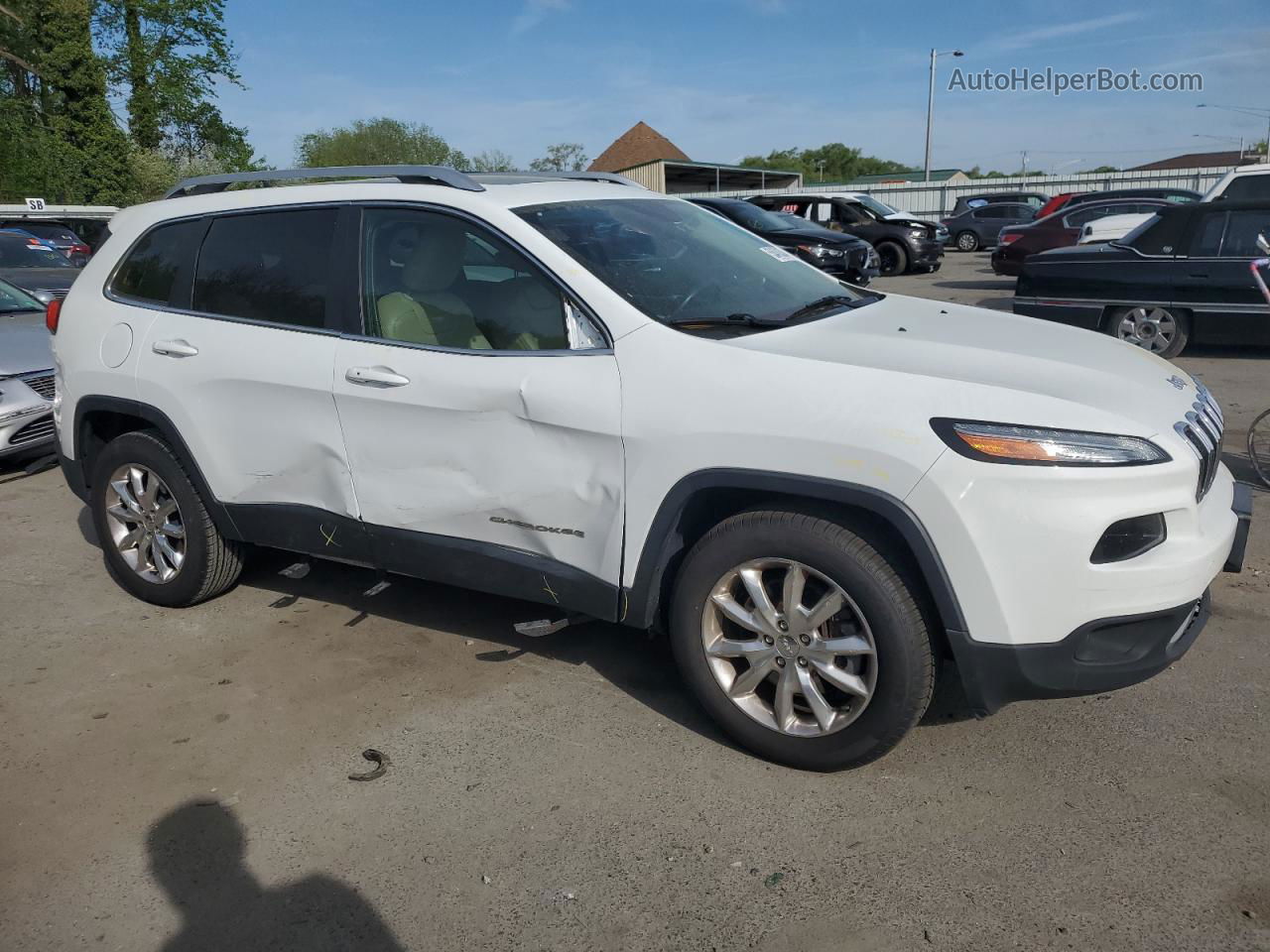 2015 Jeep Cherokee Limited White vin: 1C4PJMDS4FW571138