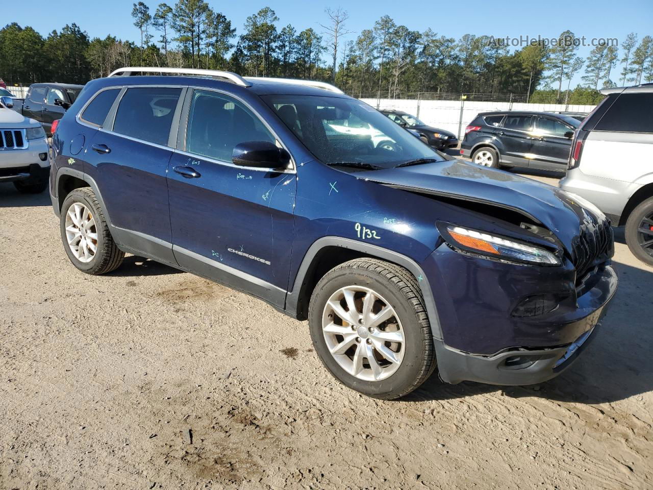 2015 Jeep Cherokee Limited Blue vin: 1C4PJMDS4FW646551