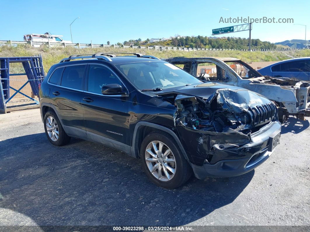 2014 Jeep Cherokee Limited Black vin: 1C4PJMDS5EW296796