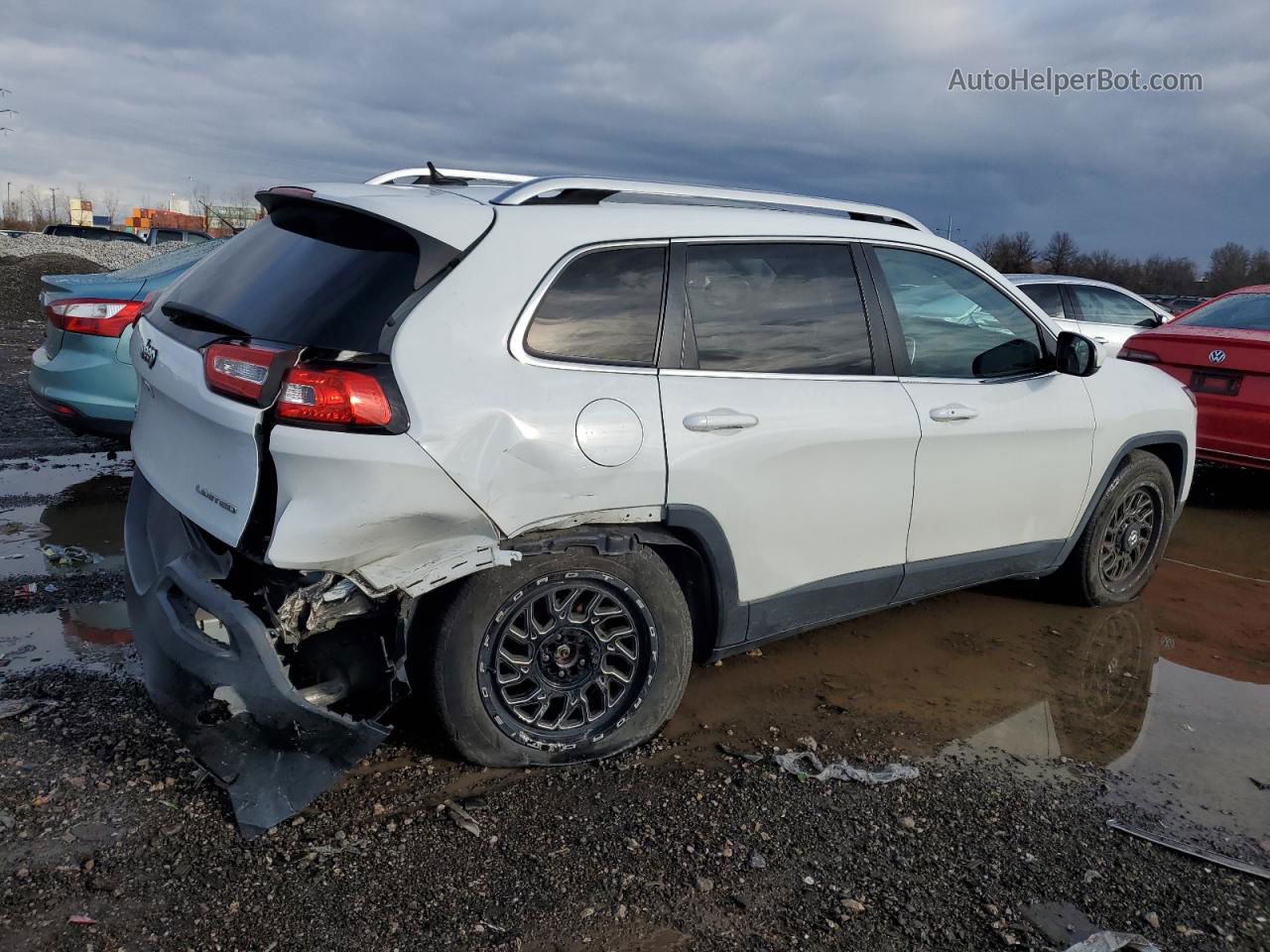 2014 Jeep Cherokee Limited White vin: 1C4PJMDS6EW192608