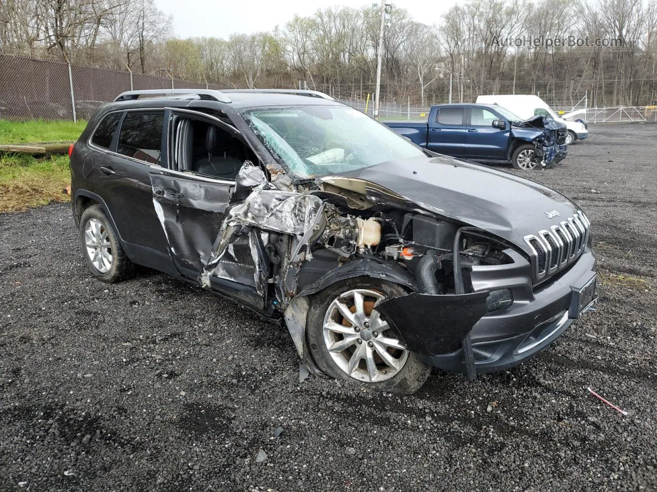 2015 Jeep Cherokee Limited Серый vin: 1C4PJMDS6FW544135