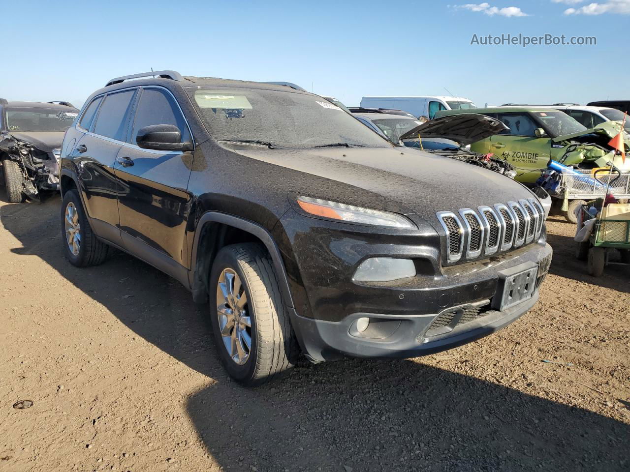 2014 Jeep Cherokee Limited Black vin: 1C4PJMDS7EW222733