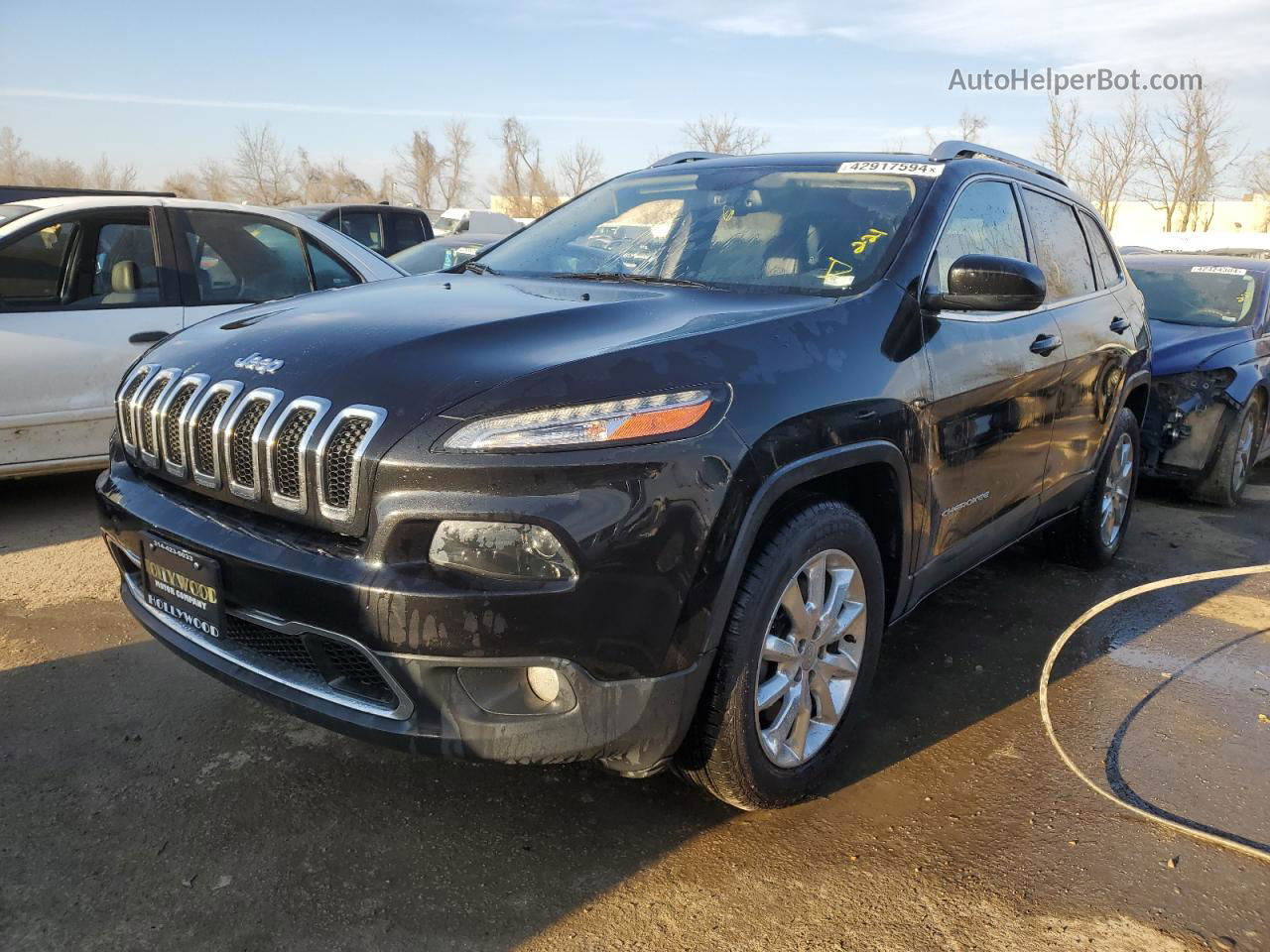 2015 Jeep Cherokee Limited Black vin: 1C4PJMDS7FW729424