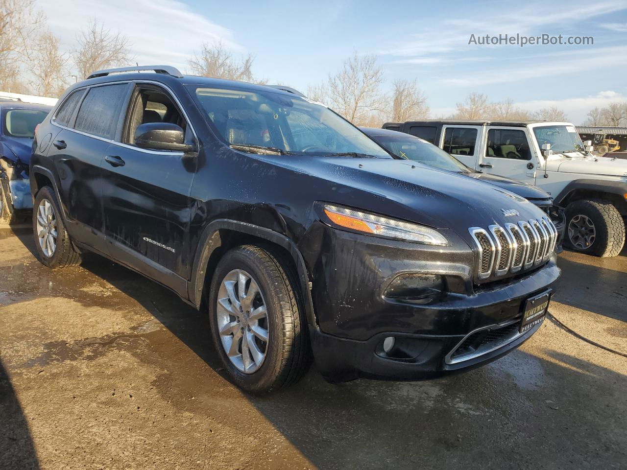 2015 Jeep Cherokee Limited Black vin: 1C4PJMDS7FW729424