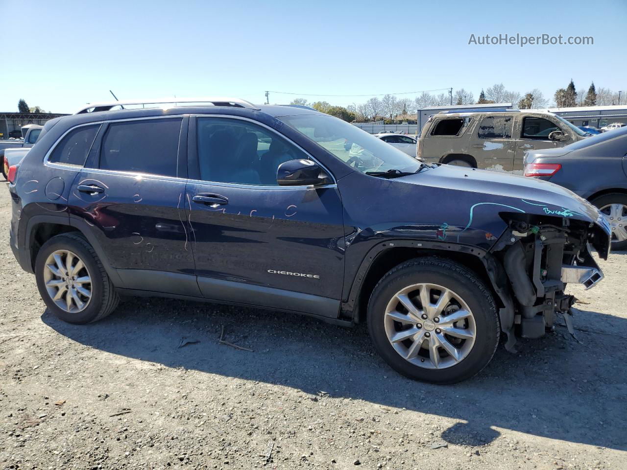 2015 Jeep Cherokee Limited Blue vin: 1C4PJMDS7FW759359