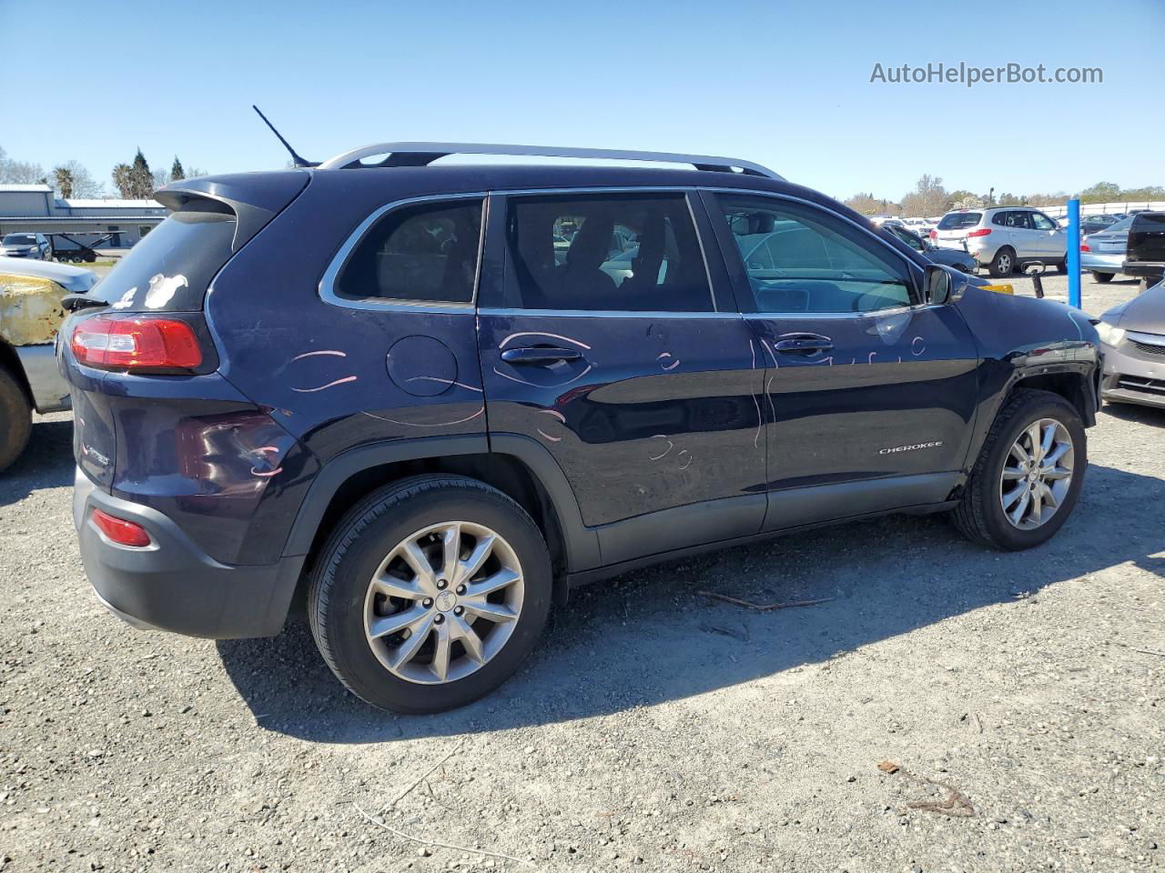 2015 Jeep Cherokee Limited Blue vin: 1C4PJMDS7FW759359