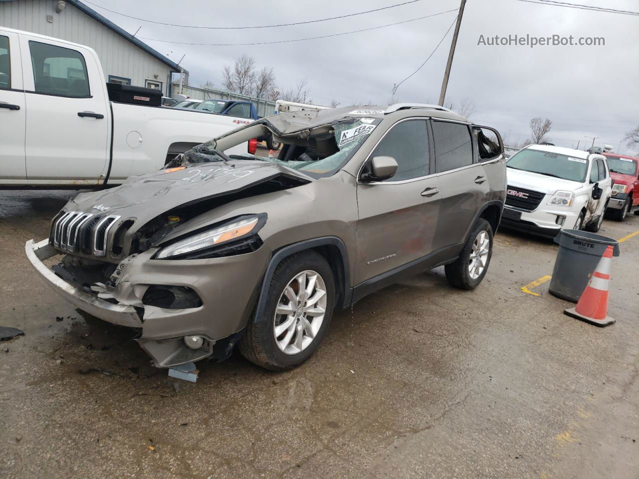 2016 Jeep Cherokee Limited Желто-коричневый vin: 1C4PJMDS8GW228835