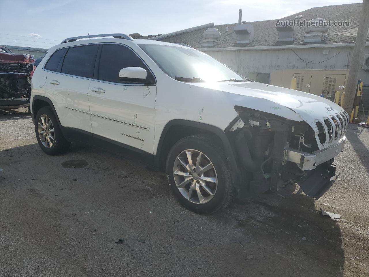 2014 Jeep Cherokee Limited White vin: 1C4PJMDS9EW156556