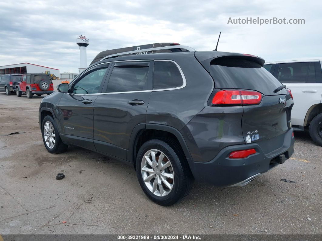 2016 Jeep Cherokee Limited Gray vin: 1C4PJMDS9GW170606