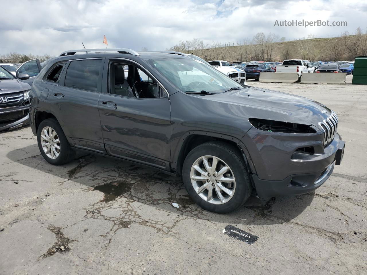 2015 Jeep Cherokee Limited Charcoal vin: 1C4PJMDSXFW672880