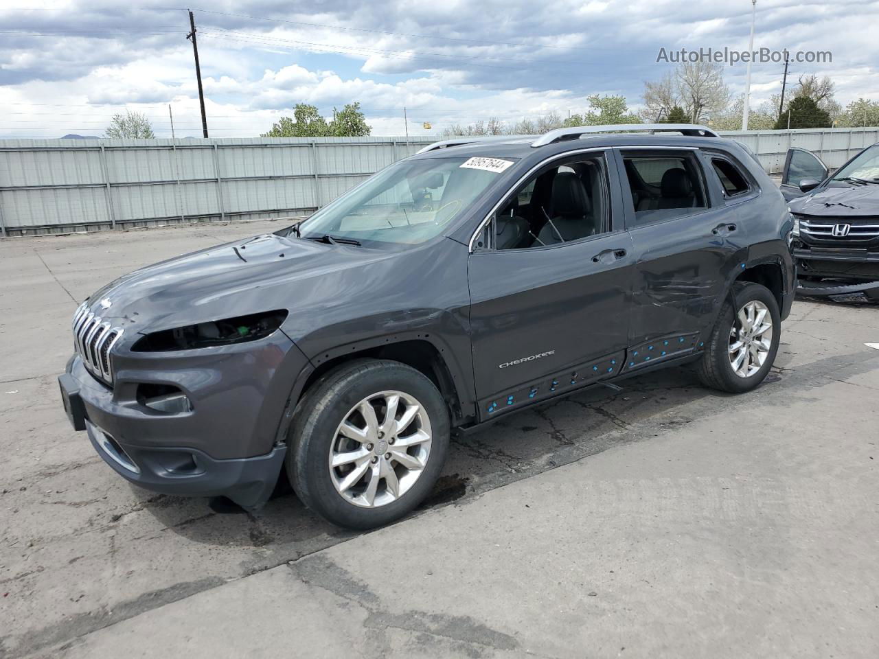 2015 Jeep Cherokee Limited Charcoal vin: 1C4PJMDSXFW672880