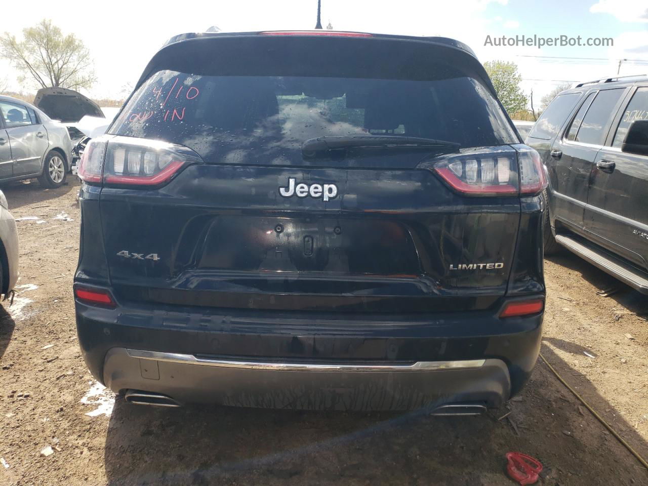 2019 Jeep Cherokee Limited Black vin: 1C4PJMDX0KD445683