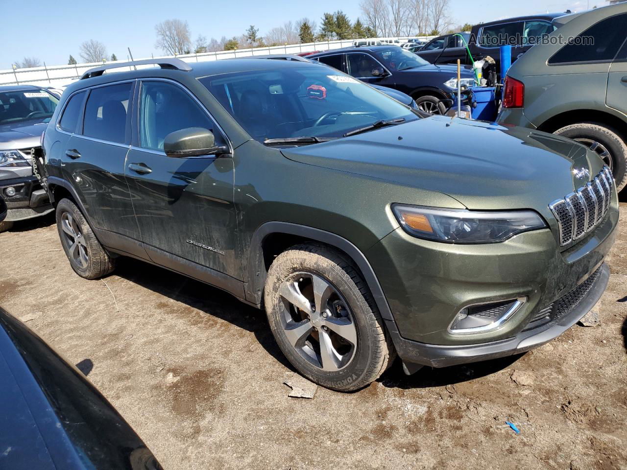 2019 Jeep Cherokee Limited Green vin: 1C4PJMDX1KD166839