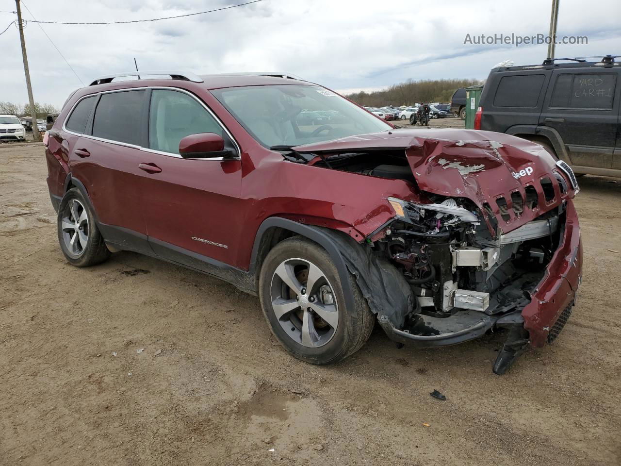 2019 Jeep Cherokee Limited Бордовый vin: 1C4PJMDX1KD491622