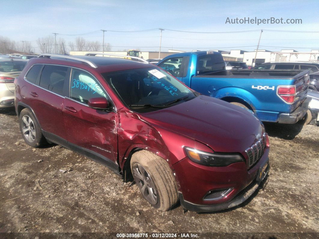 2021 Jeep Cherokee Limited 4x4 Maroon vin: 1C4PJMDX1MD172210