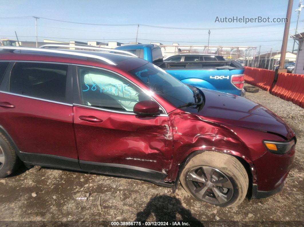 2021 Jeep Cherokee Limited 4x4 Maroon vin: 1C4PJMDX1MD172210