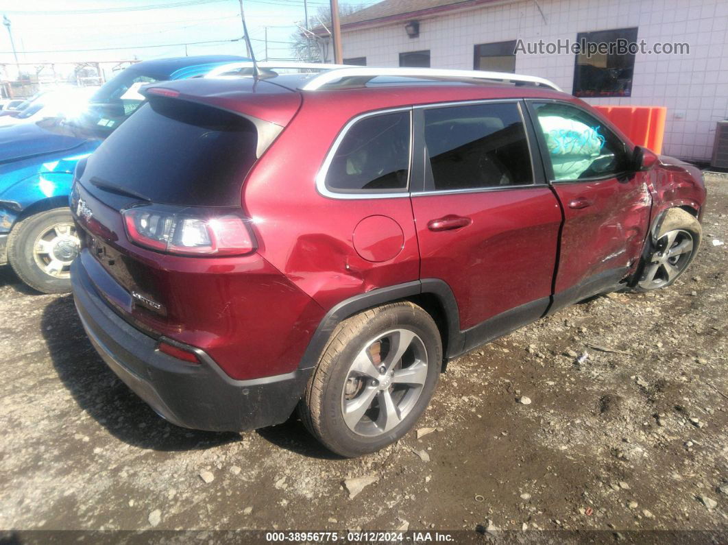 2021 Jeep Cherokee Limited 4x4 Maroon vin: 1C4PJMDX1MD172210