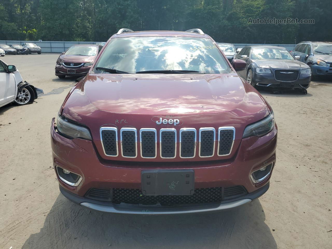 2019 Jeep Cherokee Limited Burgundy vin: 1C4PJMDX2KD319597