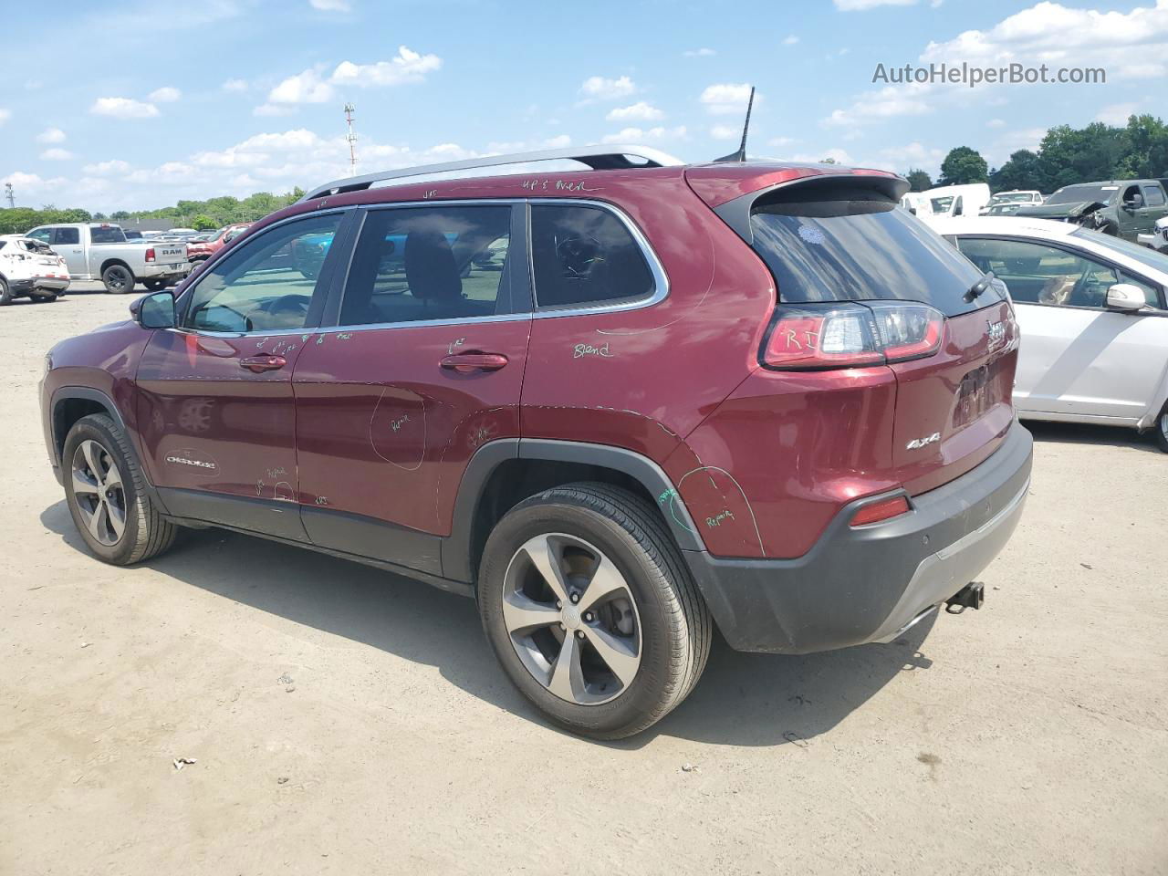 2019 Jeep Cherokee Limited Burgundy vin: 1C4PJMDX2KD319597