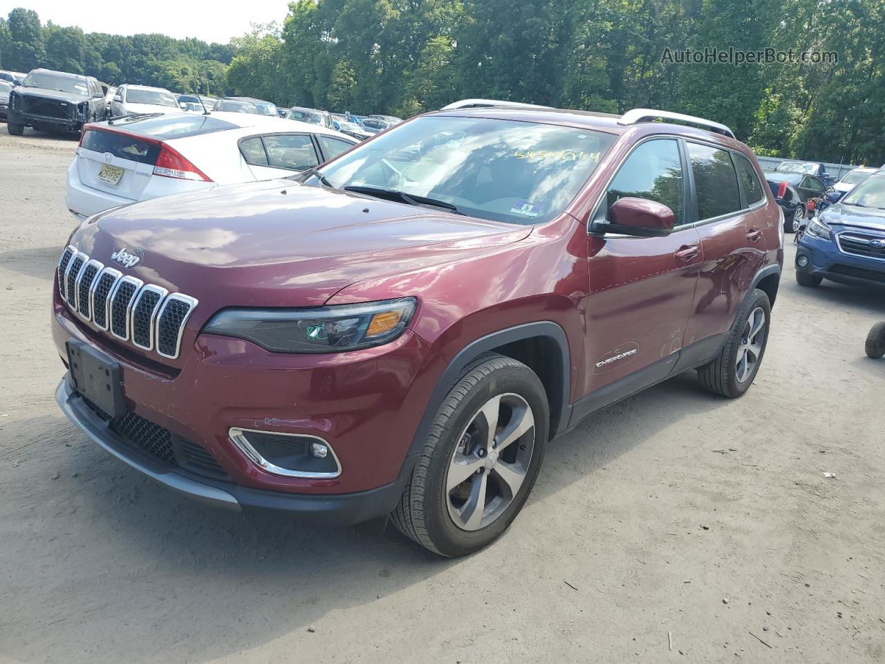 2019 Jeep Cherokee Limited Burgundy vin: 1C4PJMDX2KD319597