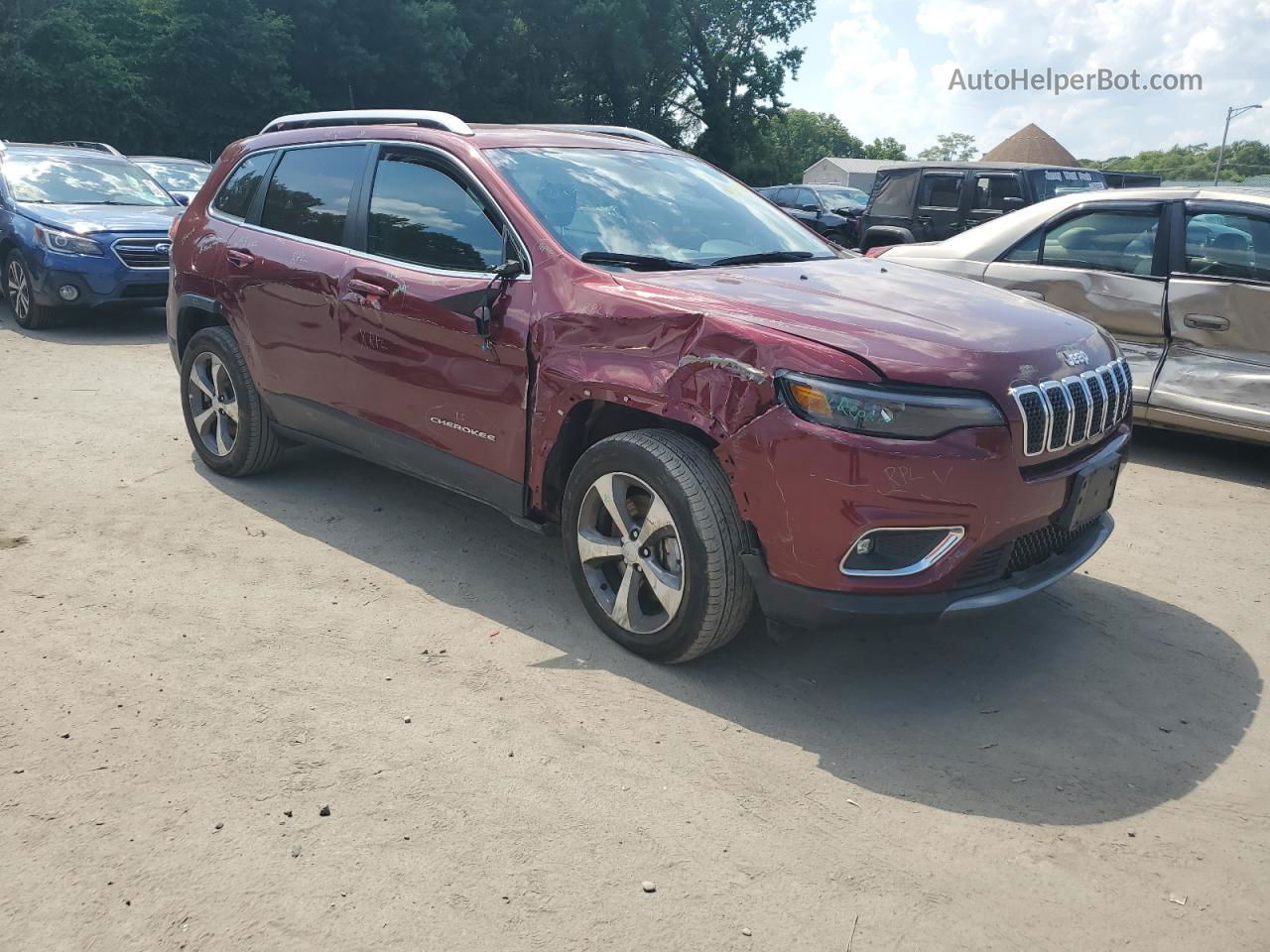 2019 Jeep Cherokee Limited Burgundy vin: 1C4PJMDX2KD319597