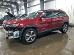 2019 Jeep Cherokee Limited Maroon vin: 1C4PJMDX2KD320815