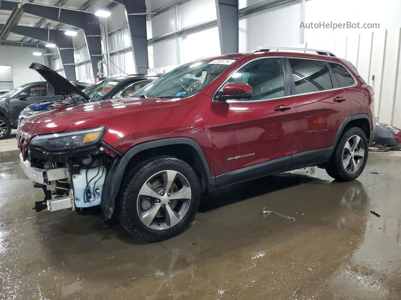 2019 Jeep Cherokee Limited Maroon vin: 1C4PJMDX2KD320815