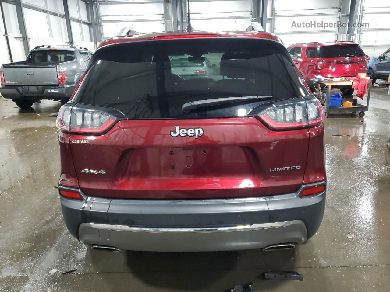 2019 Jeep Cherokee Limited Maroon vin: 1C4PJMDX2KD320815