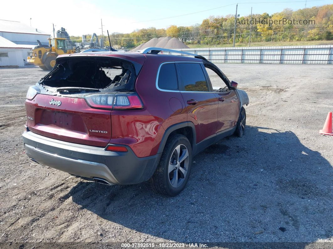 2019 Jeep Cherokee Limited 4x4 Burgundy vin: 1C4PJMDX2KD458709