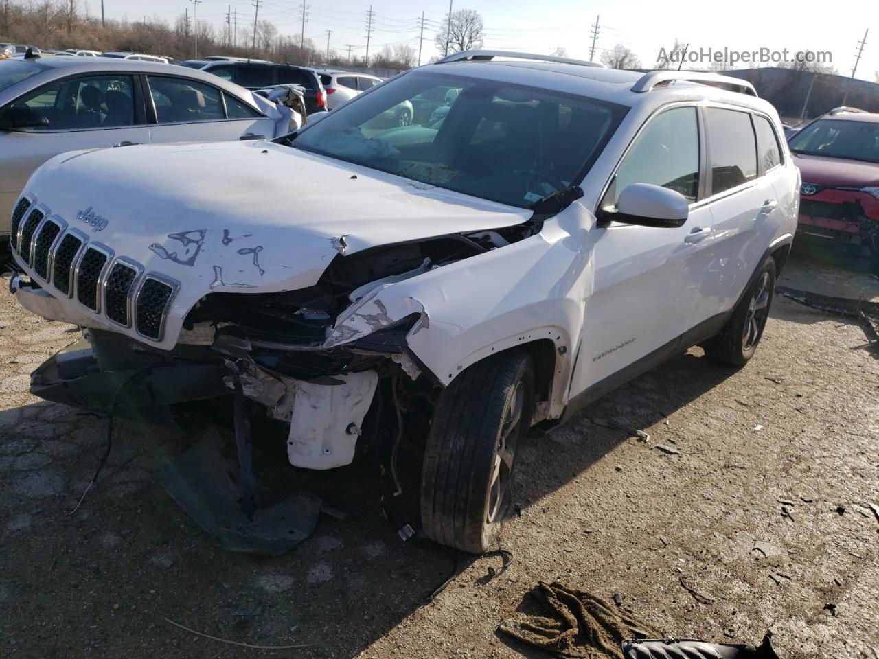 2019 Jeep Cherokee Limited White vin: 1C4PJMDX3KD137651