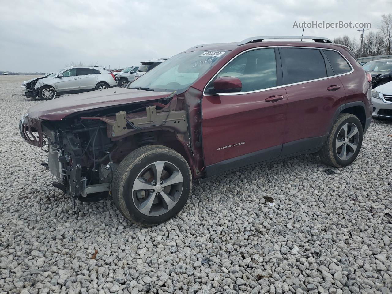 2019 Jeep Cherokee Limited Бордовый vin: 1C4PJMDX3KD218262