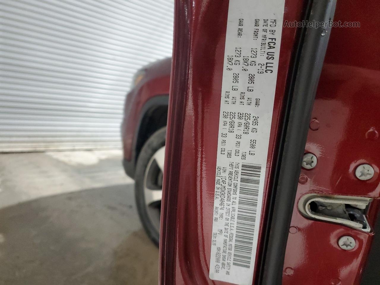 2019 Jeep Cherokee Limited Red vin: 1C4PJMDX3KD404674