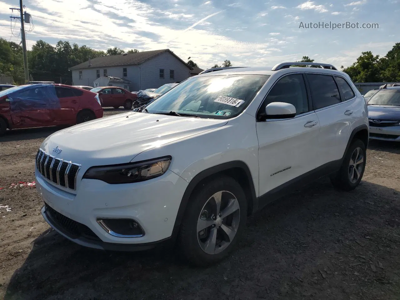 2019 Jeep Cherokee Limited White vin: 1C4PJMDX4KD186079