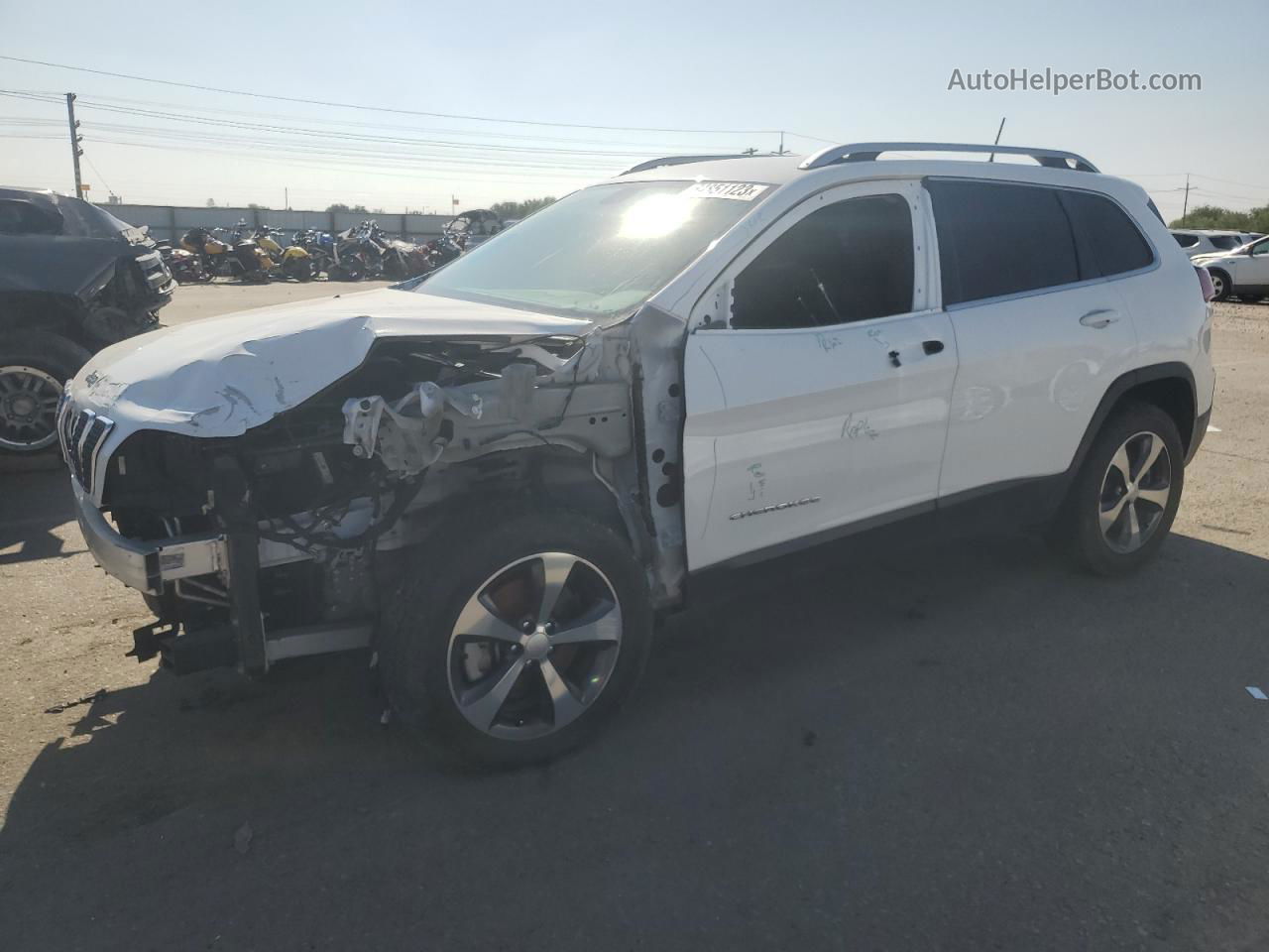 2019 Jeep Cherokee Limited White vin: 1C4PJMDX4KD374116