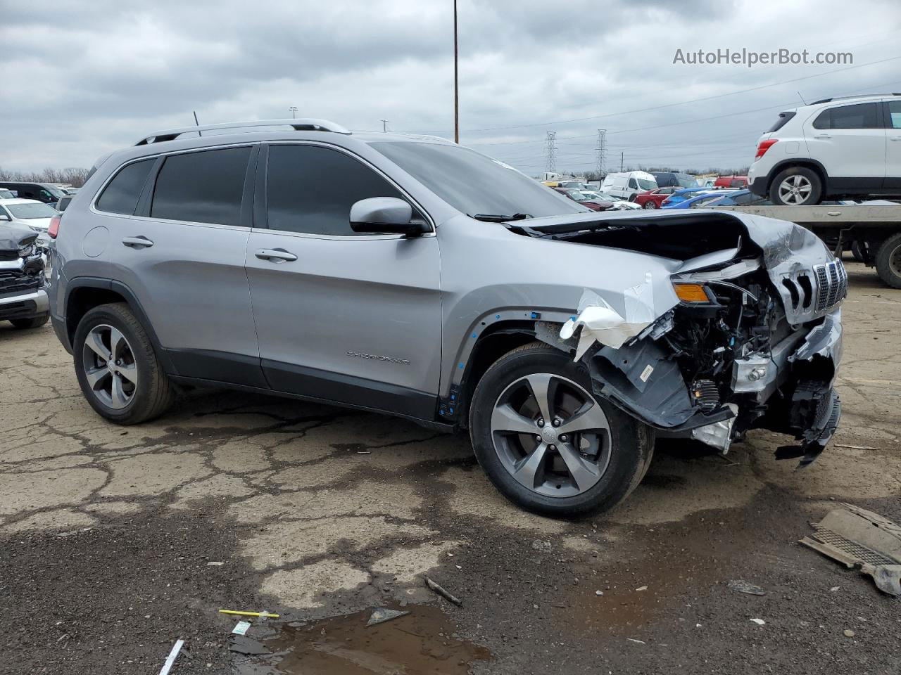 2019 Jeep Cherokee Limited Silver vin: 1C4PJMDX6KD281629