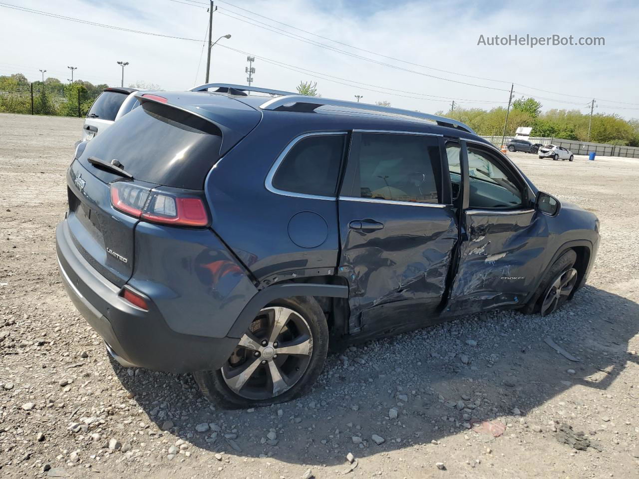 2019 Jeep Cherokee Limited Синий vin: 1C4PJMDX7KD371372