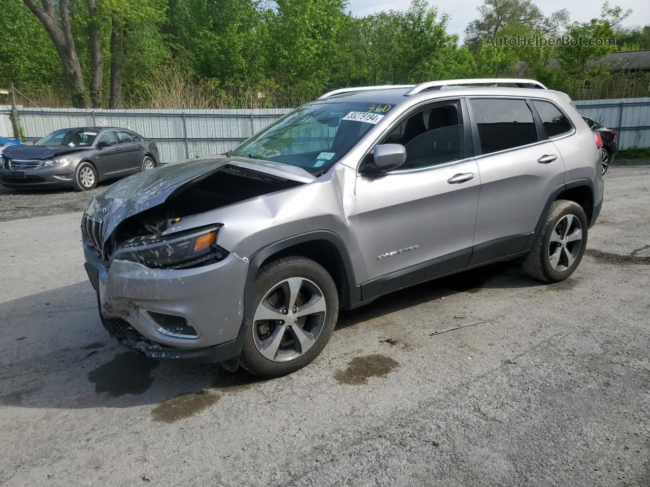 2019 Jeep Cherokee Limited Silver vin: 1C4PJMDX8KD253119