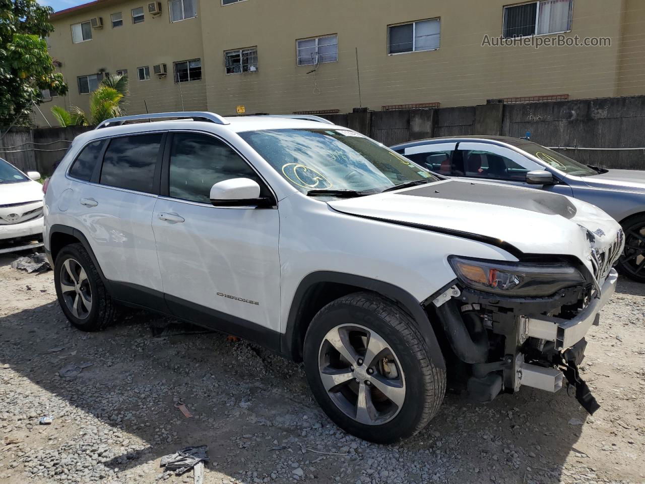 2019 Jeep Cherokee Limited White vin: 1C4PJMDX8KD409787