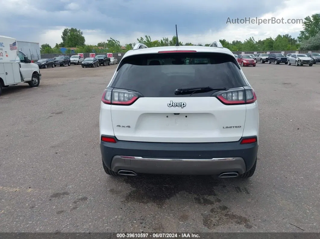 2019 Jeep Cherokee Limited 4x4 White vin: 1C4PJMDX9KD365511