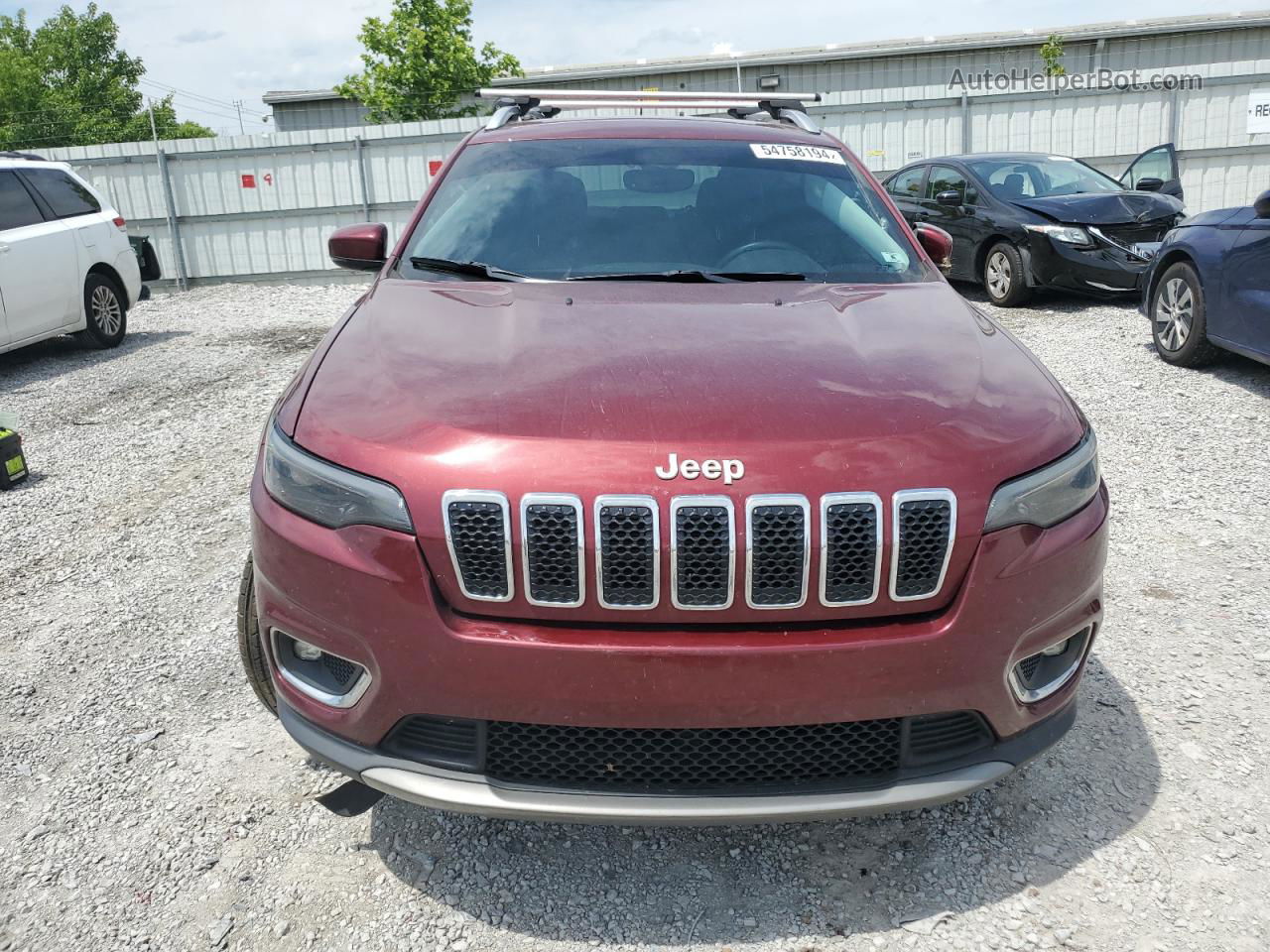 2019 Jeep Cherokee Limited Burgundy vin: 1C4PJMDX9KD423360