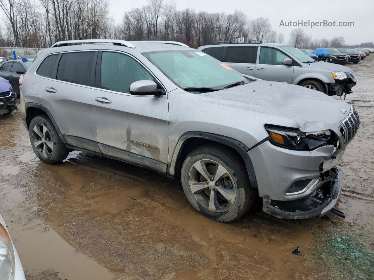 2019 Jeep Cherokee Limited Silver vin: 1C4PJMDXXKD161459