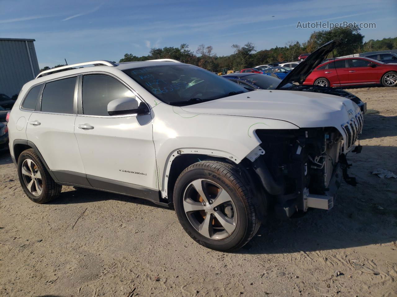 2019 Jeep Cherokee Limited White vin: 1C4PJMDXXKD260556