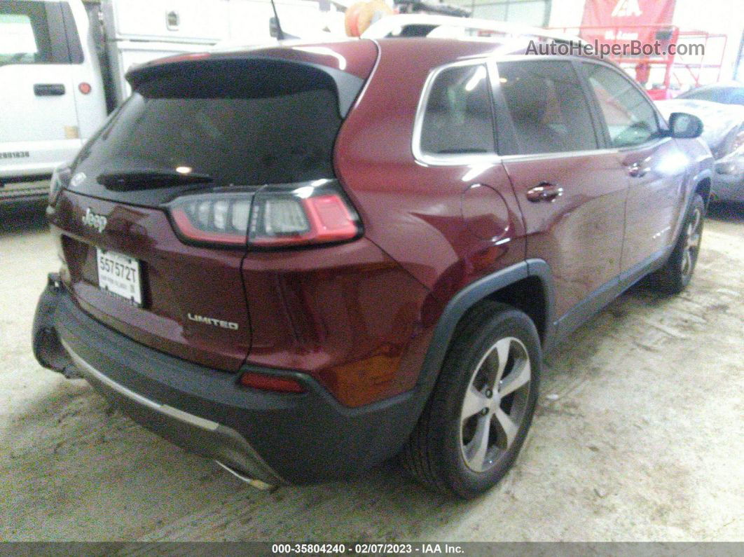 2019 Jeep Cherokee Limited Maroon vin: 1C4PJMDXXKD284128