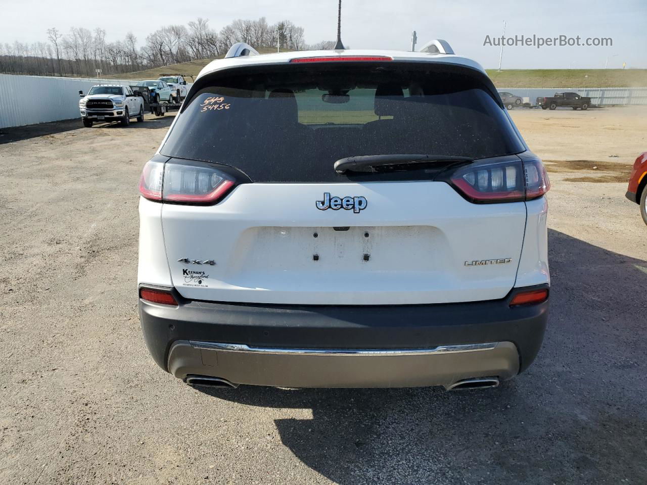 2019 Jeep Cherokee Limited White vin: 1C4PJMDXXKD334428