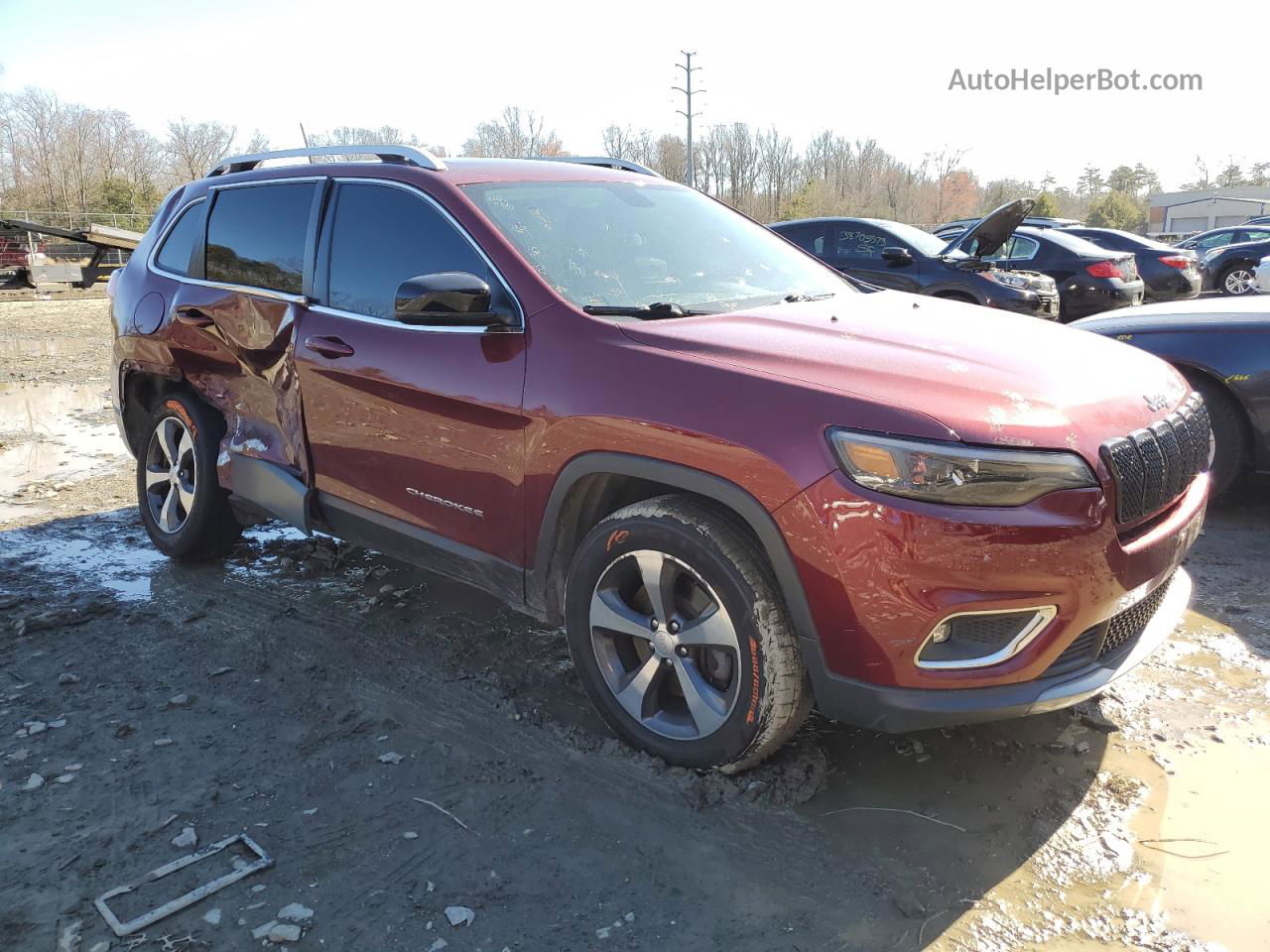 2019 Jeep Cherokee Limited Burgundy vin: 1C4PJMDXXKD336289