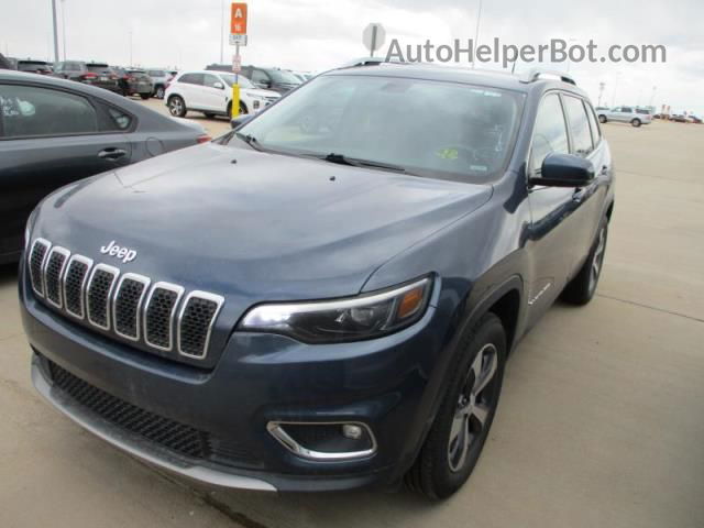 2019 Jeep Cherokee Limited Синий vin: 1C4PJMDXXKD363735