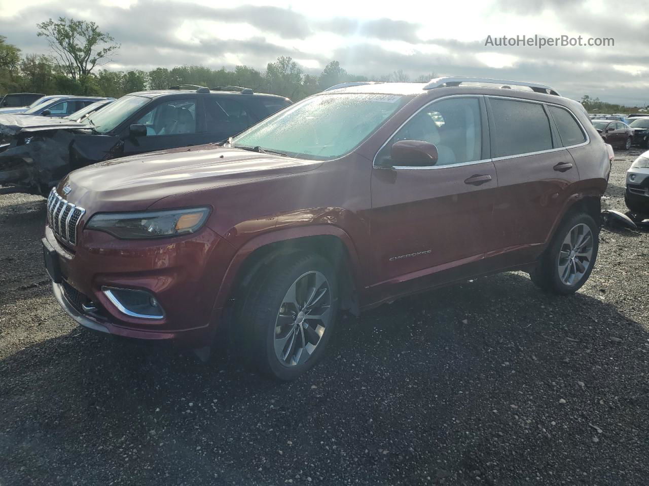 2019 Jeep Cherokee Overland Red vin: 1C4PJMJX2KD371154